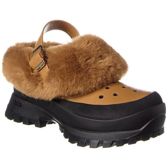 Stella McCartney Shoes - Stella McCartney NWOB Women's Faux Fur Perforated Trace Clogs Brown Size 5